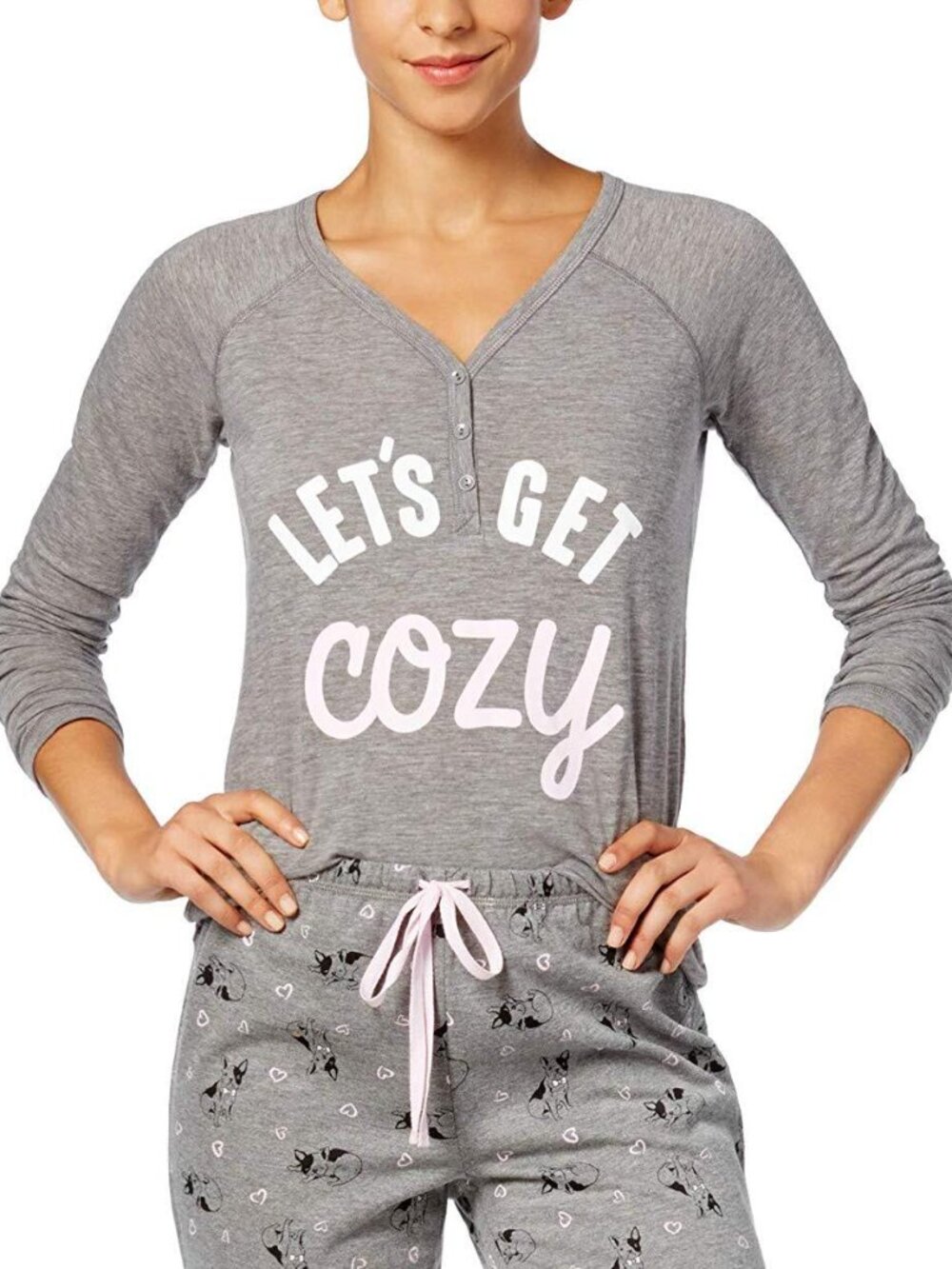 Jenni by Jennifer Moore Womens Sleepwear Graphic Print Pajama Top Only,1-Piece